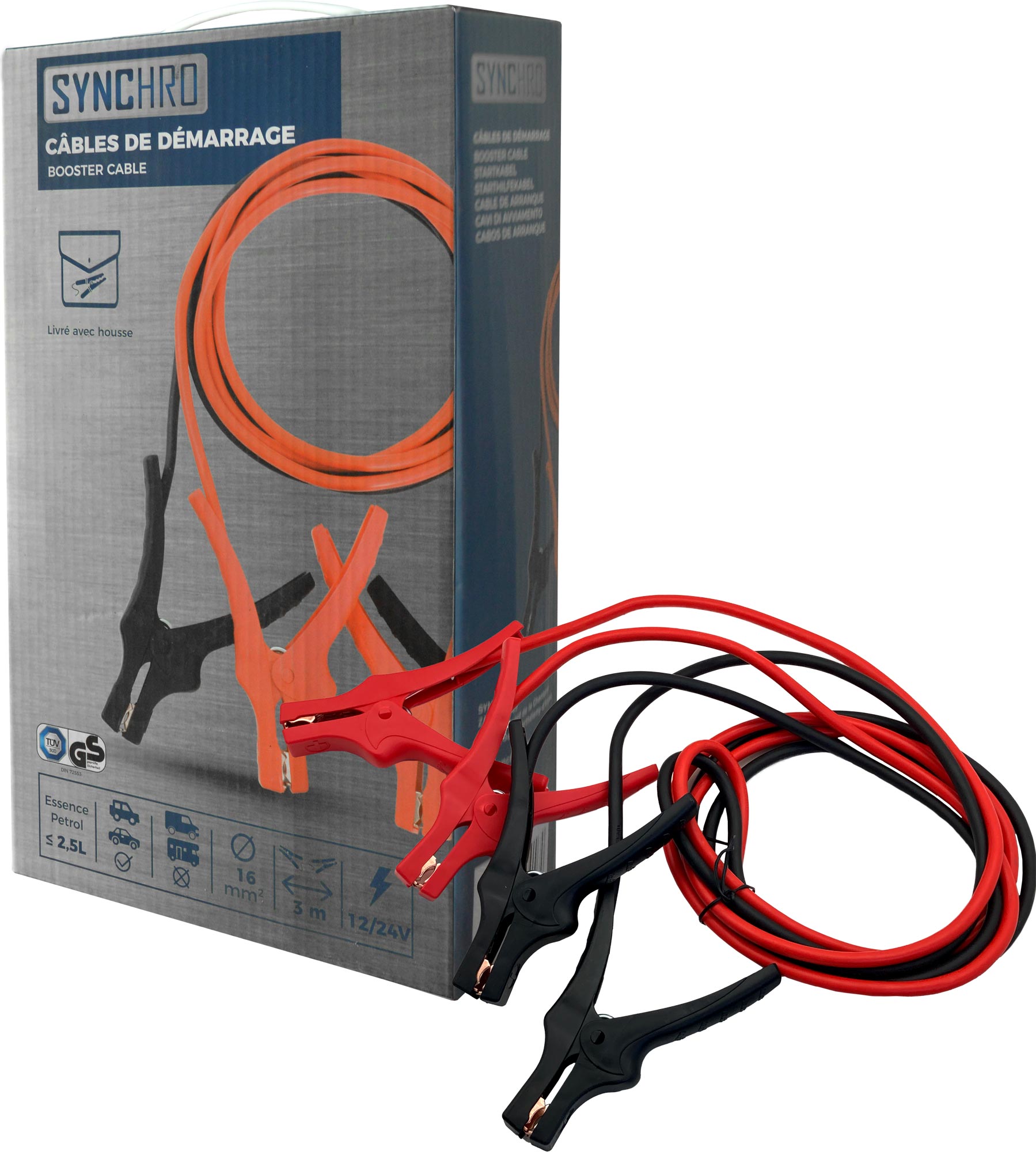 Câbles de démarrage 16mm2 – 3m SYNCHRO – Pieces Auto